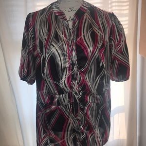 Gorgeous pink and black design blouse